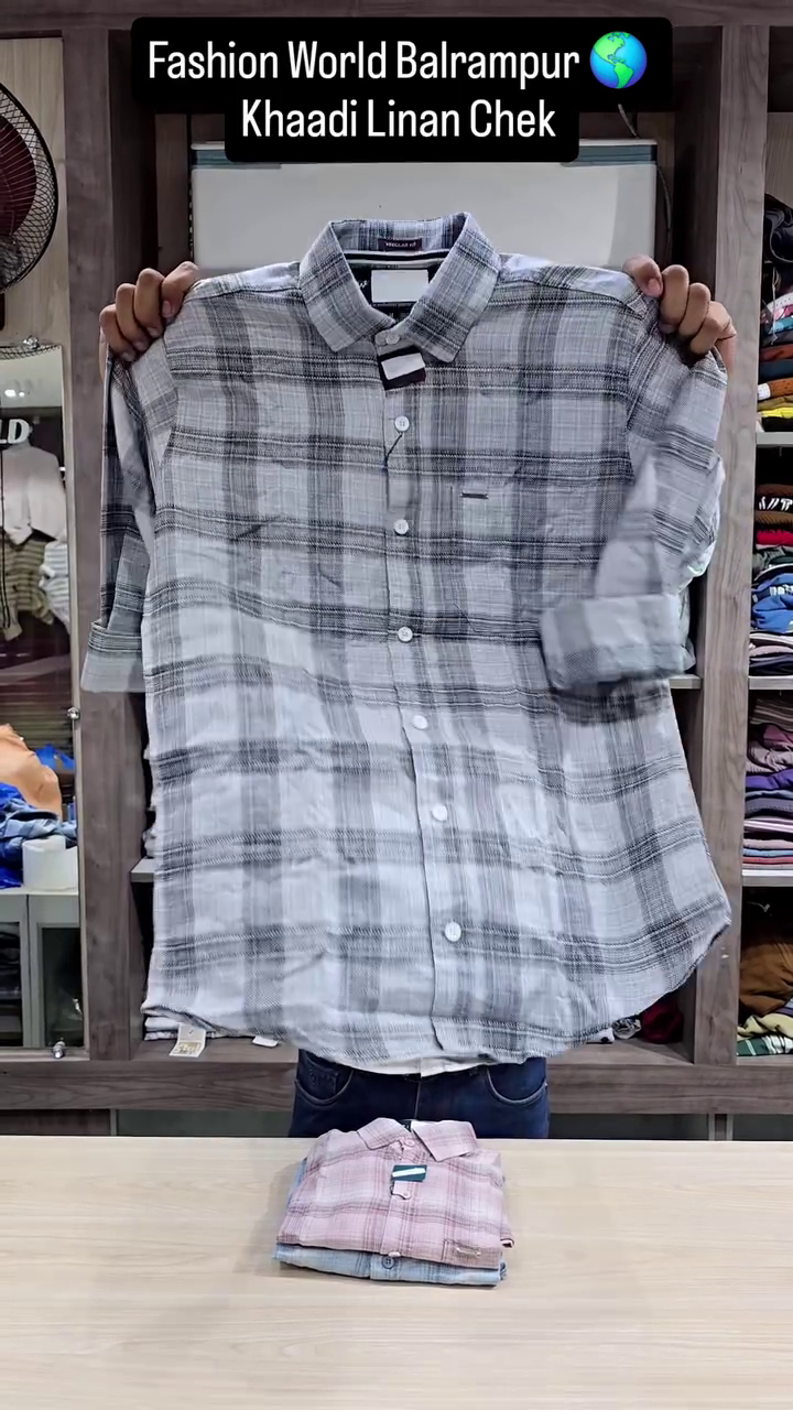 Men's Khadi Linen Checked Shirt - Image 4