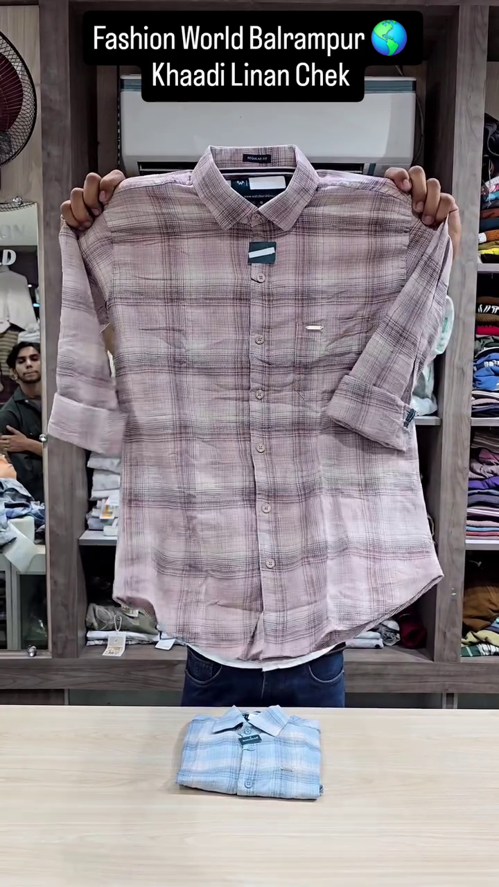 Men's Khadi Linen Checked Shirt - Image 3
