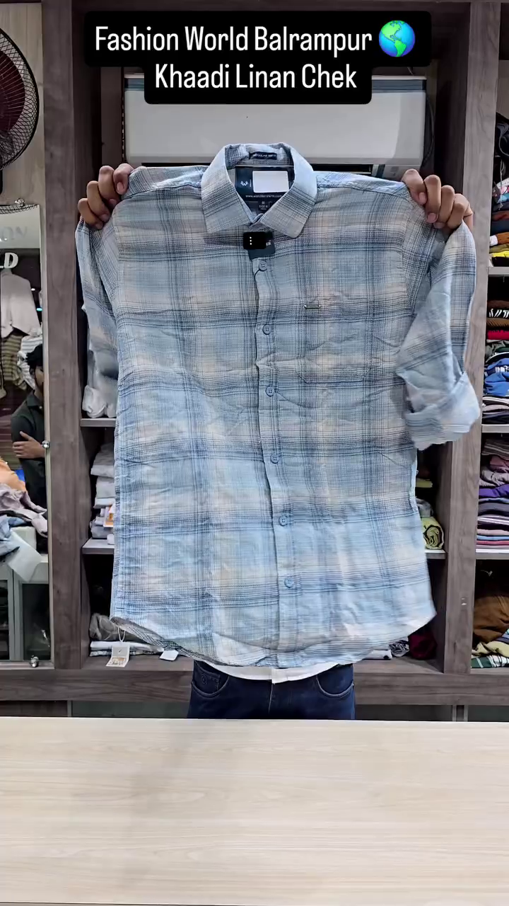 Men's Khadi Linen Checked Shirt - Image 2