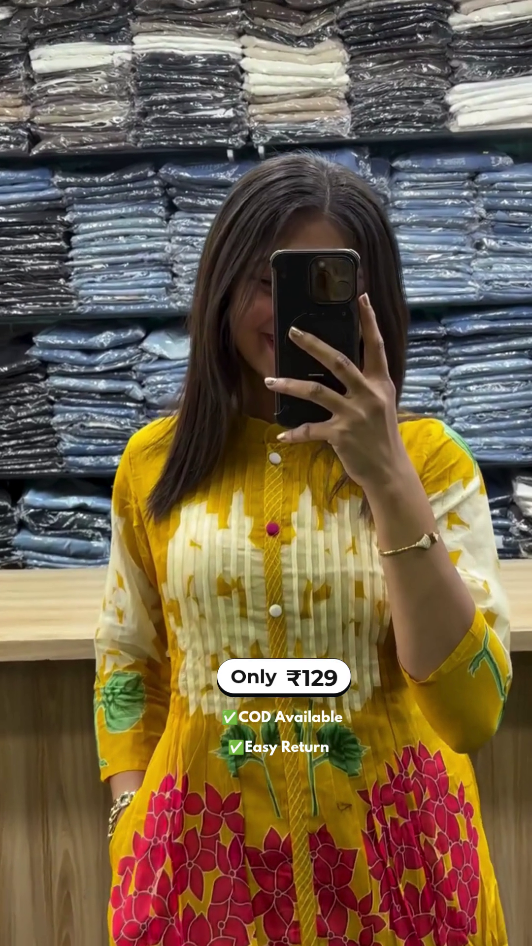 Women's Long Round Neck Kurti with Pant - Image 3