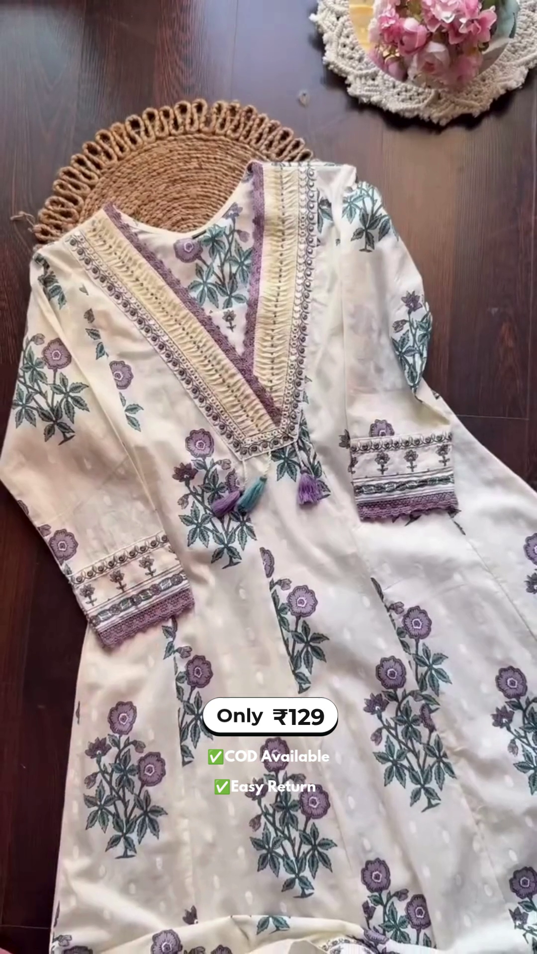 Women's Designer Cotton Anarkali Suit - Image 2