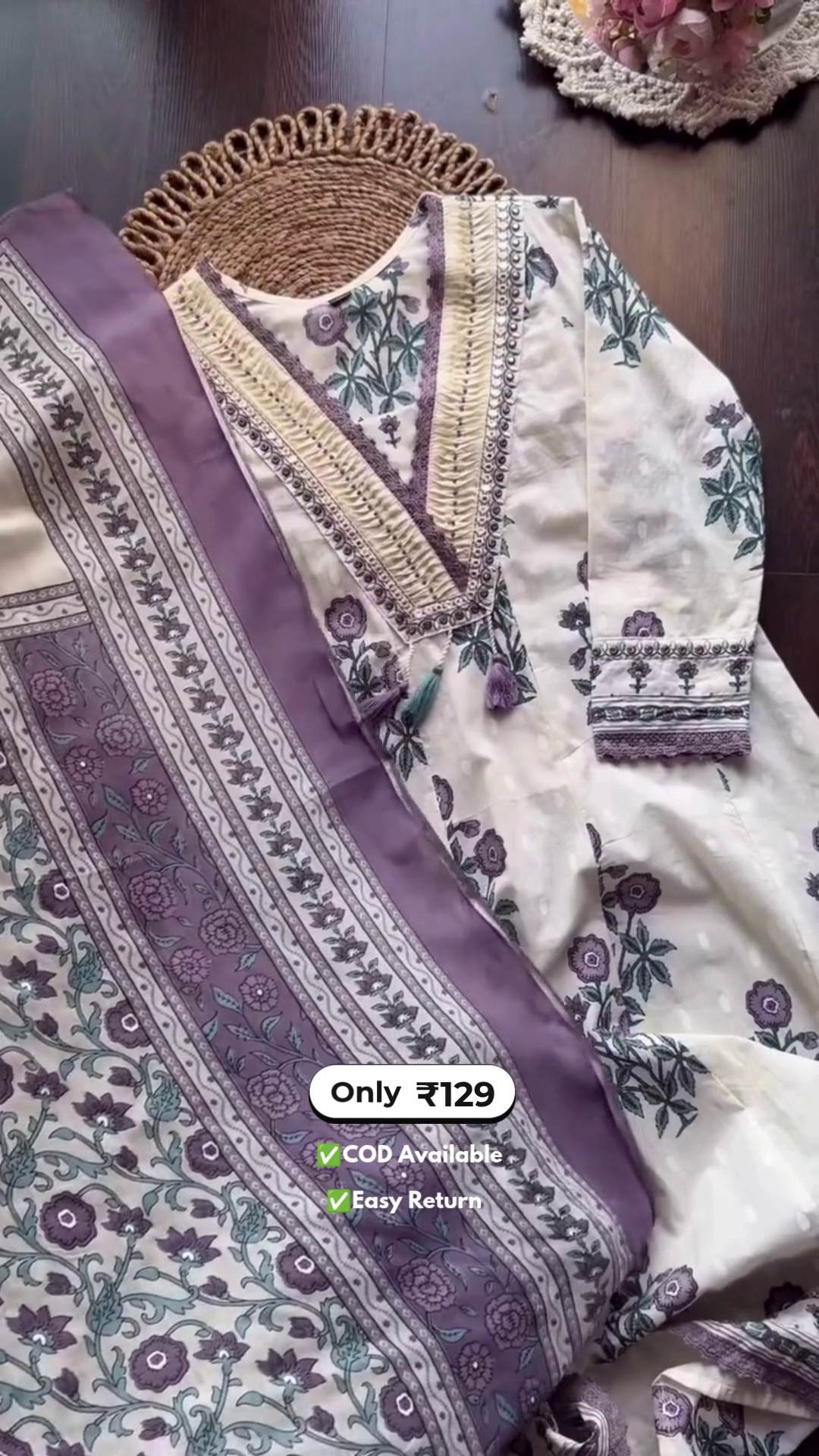 Women's Designer Cotton Anarkali Suit - Image 3